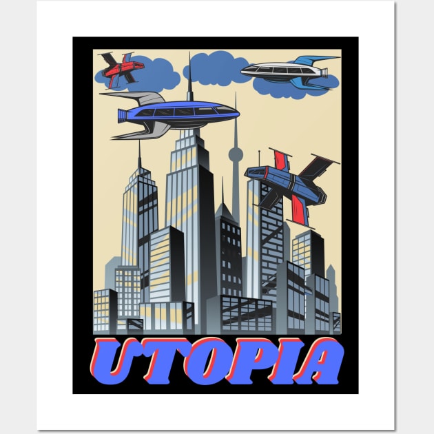 Retro Vintage Comic Spaceship Wall Art by FullOnNostalgia